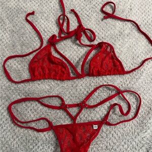 Microminimus Wicked weasel Red Lace Bikini Set